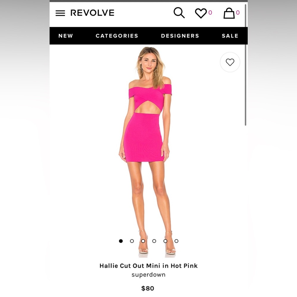 Super Down Hallie Cut Out Dress Hot Pink - Size Medium